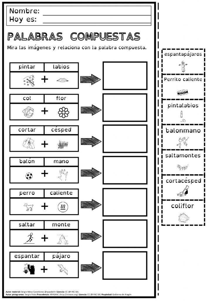 Recortable Para Trabajar Las Palabras Compuestas Orientacion Andujar