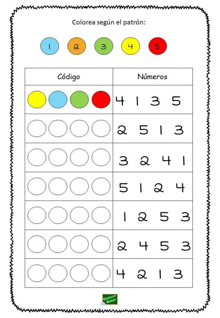 Estimulaci N Cognitiva Colorea Seg N El Patr N C Digo De Colores