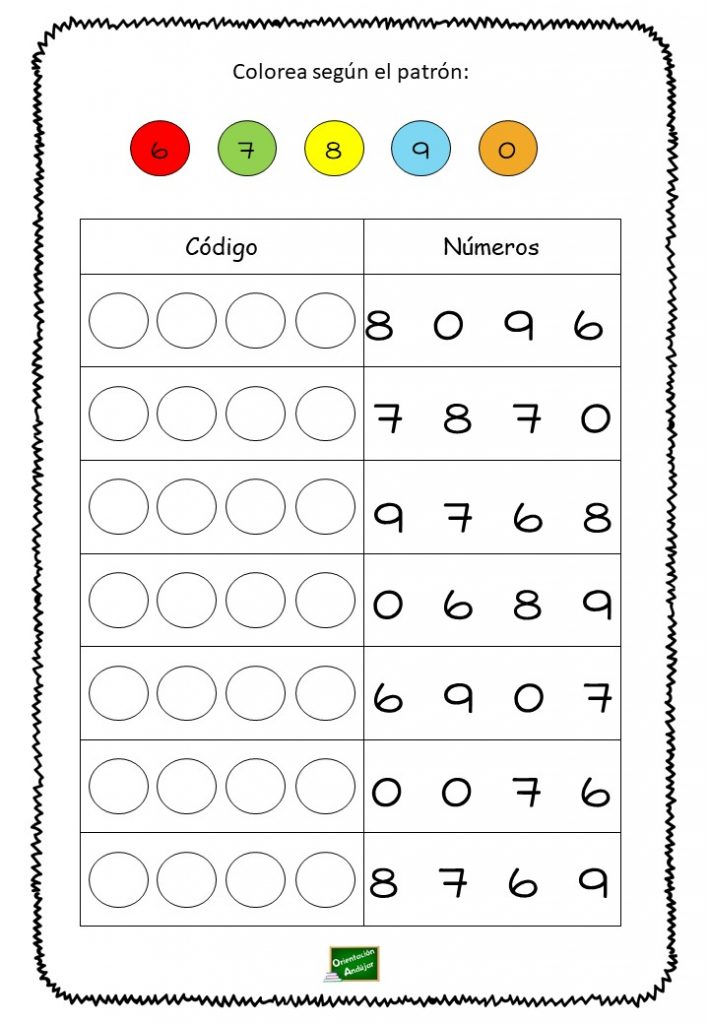 Estimulaci N Cognitiva Colorea Seg N El Patr N C Digo De Colores