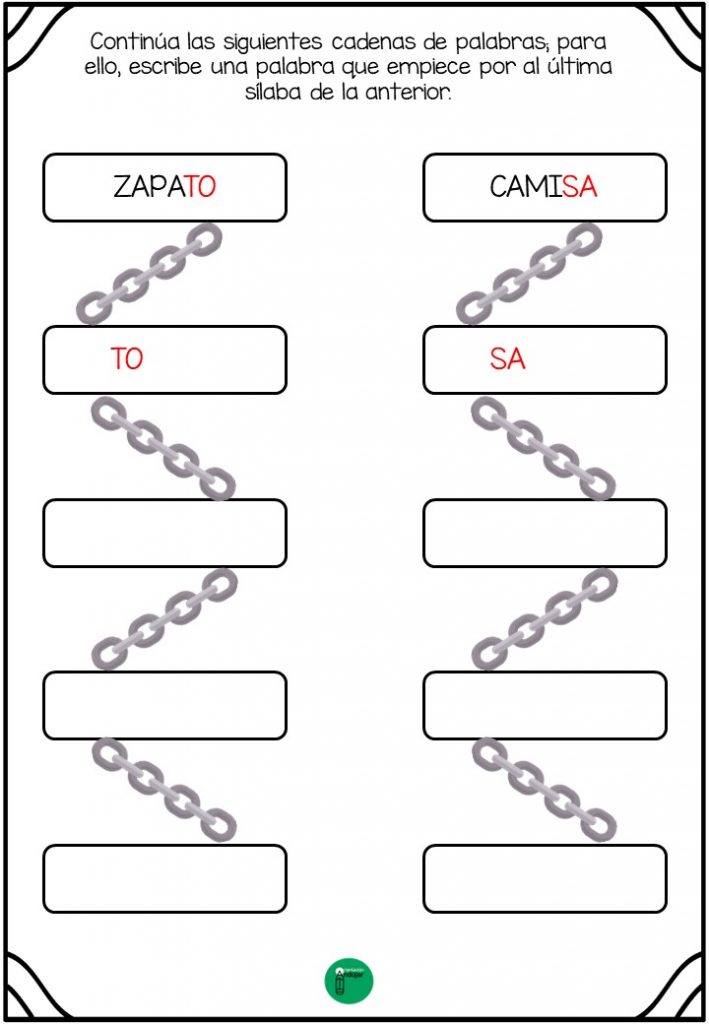 Cadenas De Palabras Orientacion Andujar