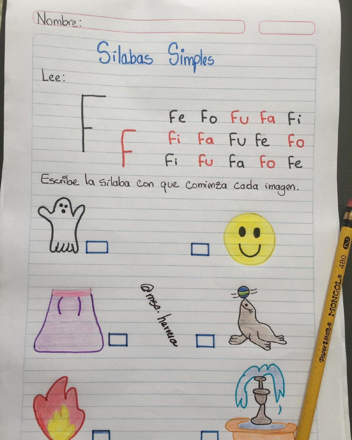 Lectoescritura Cuaderno Guía con Sílabas