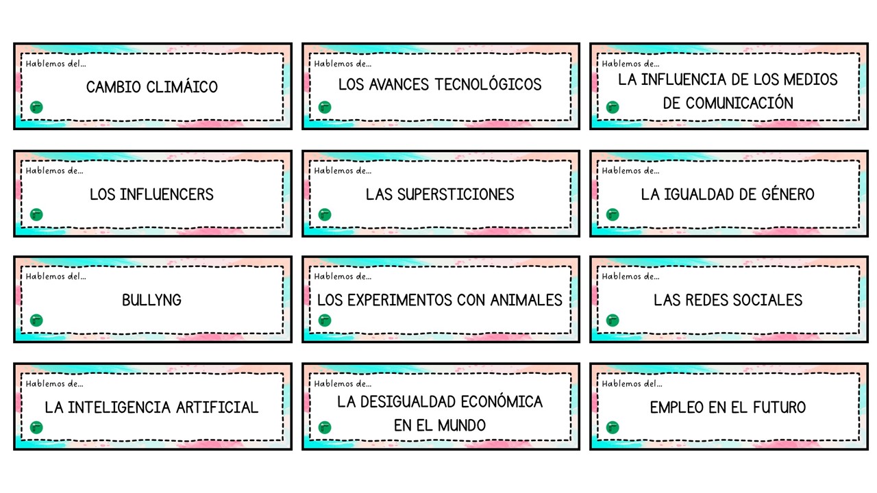 Tarjetas Conversacionales Para Iniciar Debates En Clases De Secundaria