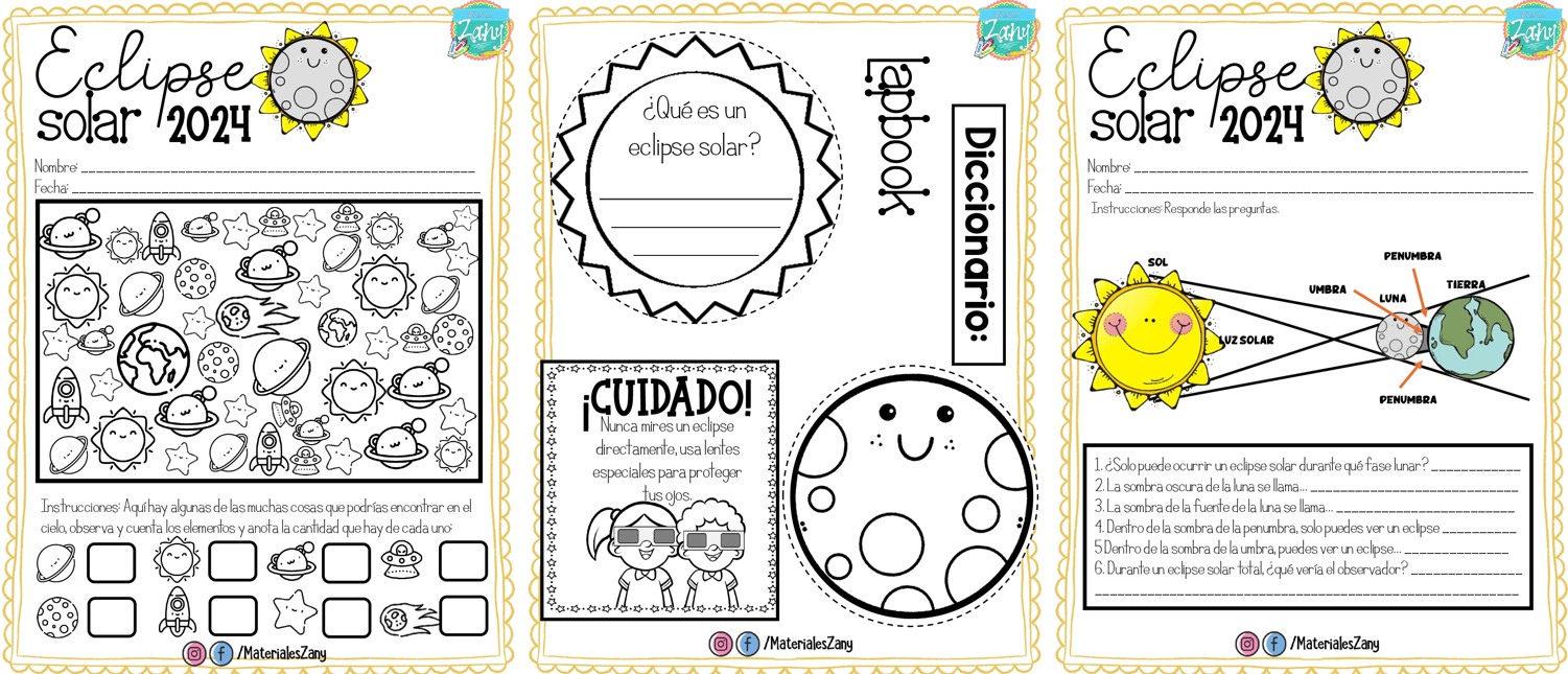 Eclipse Solar Cuadernillo De Trabajo Para Primaria